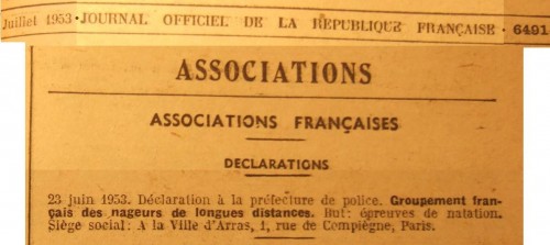 Le Groupement Français des Nageurs de Longues Distances (1953-1963)