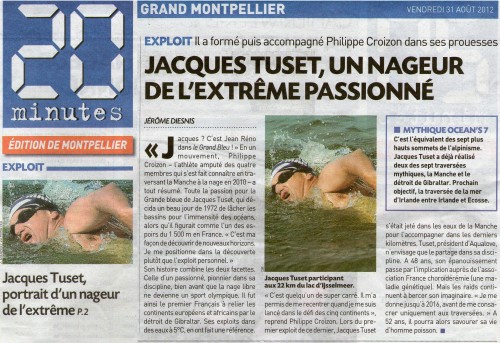 Journal « 20 Minutes » Montpellier, 31 août 2012