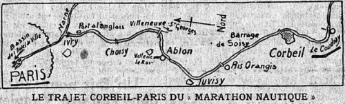 1924 : Le « Marathon Nautique » Corbeil – Paris (40km)